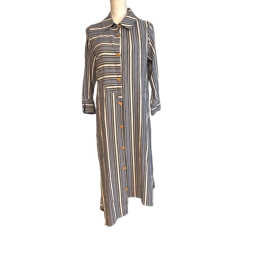 NWOT Soft Surroundings Womens Standout Dress Size‎ Medium Asymmetrical Belted